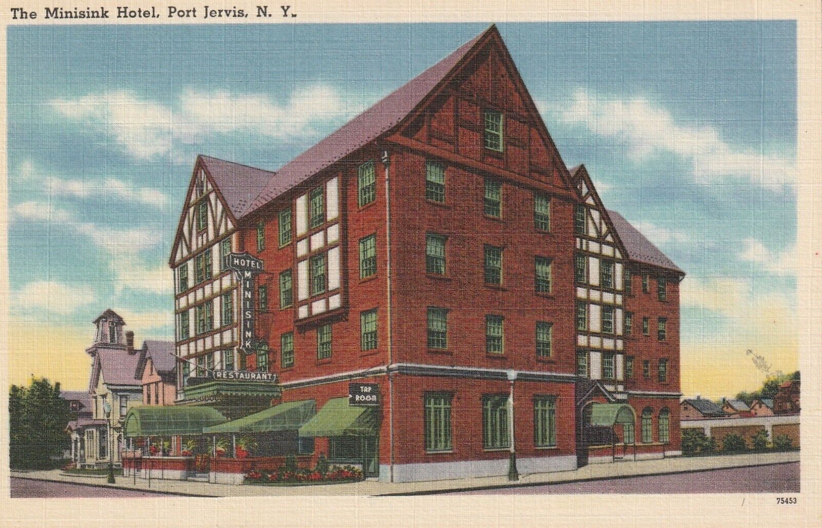 C1950s The Minisink Hotel, Port Jervis, N.Y. Tap Room, Restaurant, a841