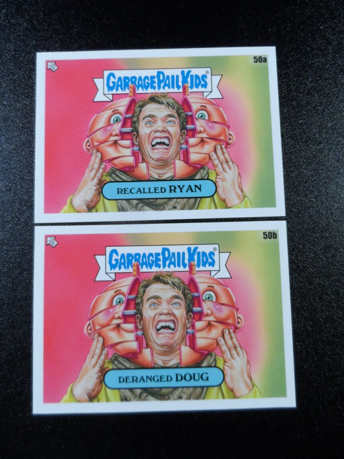 Total Recall Arnold Schwarzenegger Quaid Spoof Garbage Pail Kids 2 Card Set