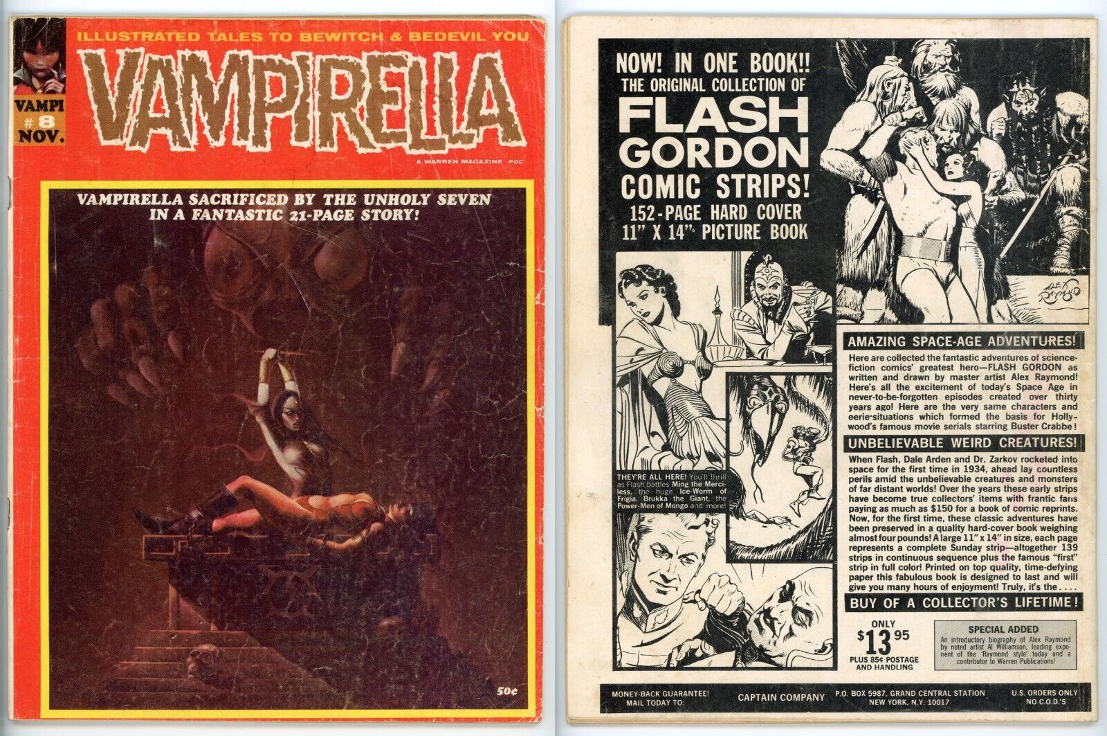Vampirella #8 (GD/VG 3.0) 1st app Van Helsing KEY ISSUE Bondage GGA 1970 Warren