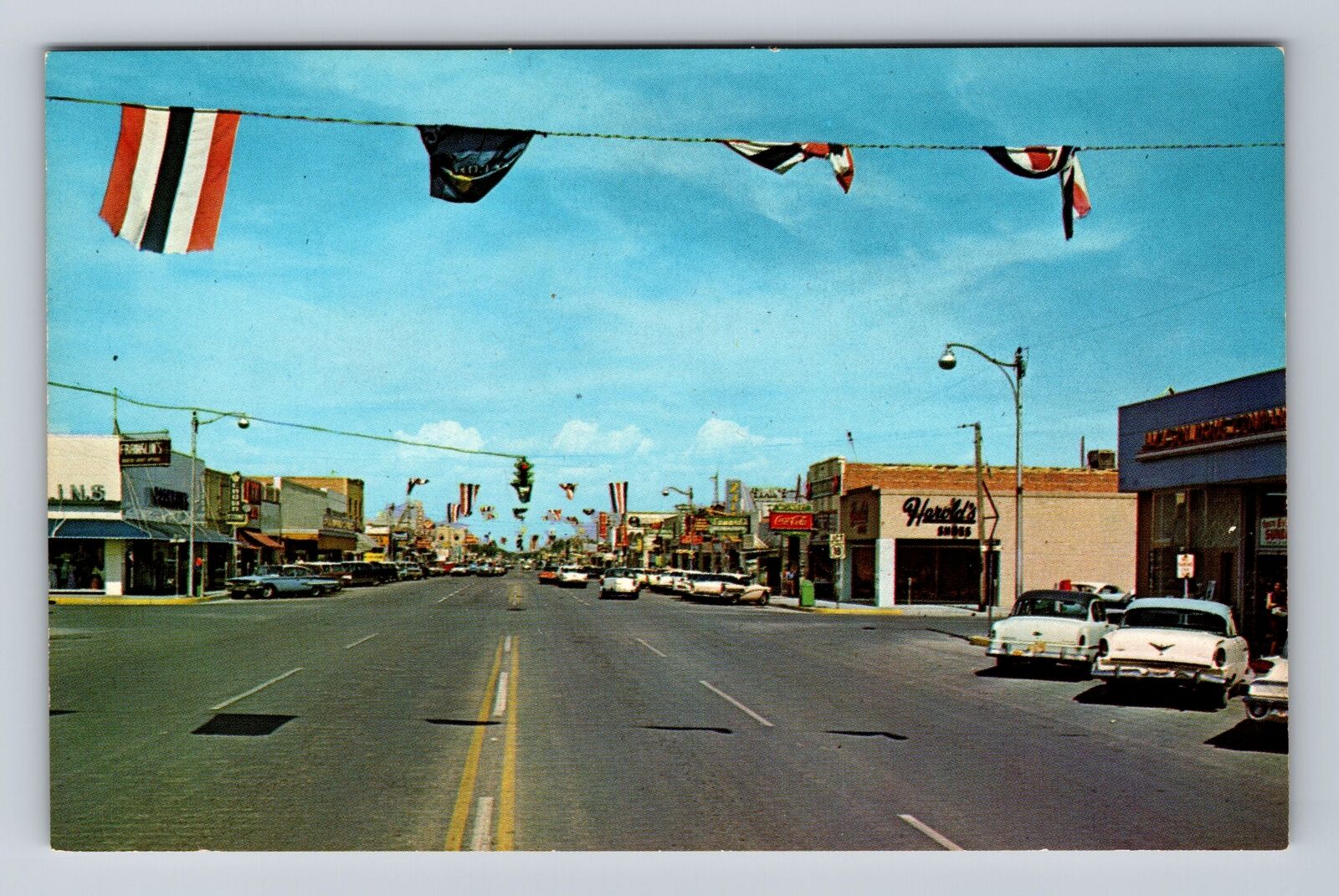 Hobbs NM-New Mexico, Broadway Looking East, Antique, Vintage Postcard