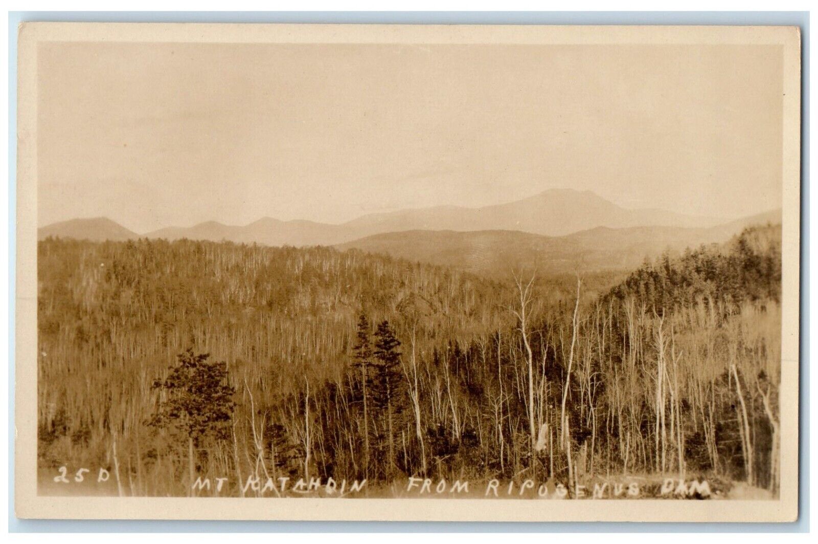 c1910's Mt. Katahdin From Ripogenus Dam Maine ME RPPC Photo Antique Postcard