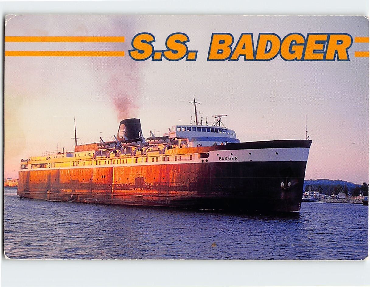 Postcard S. S. Badger Steamer \