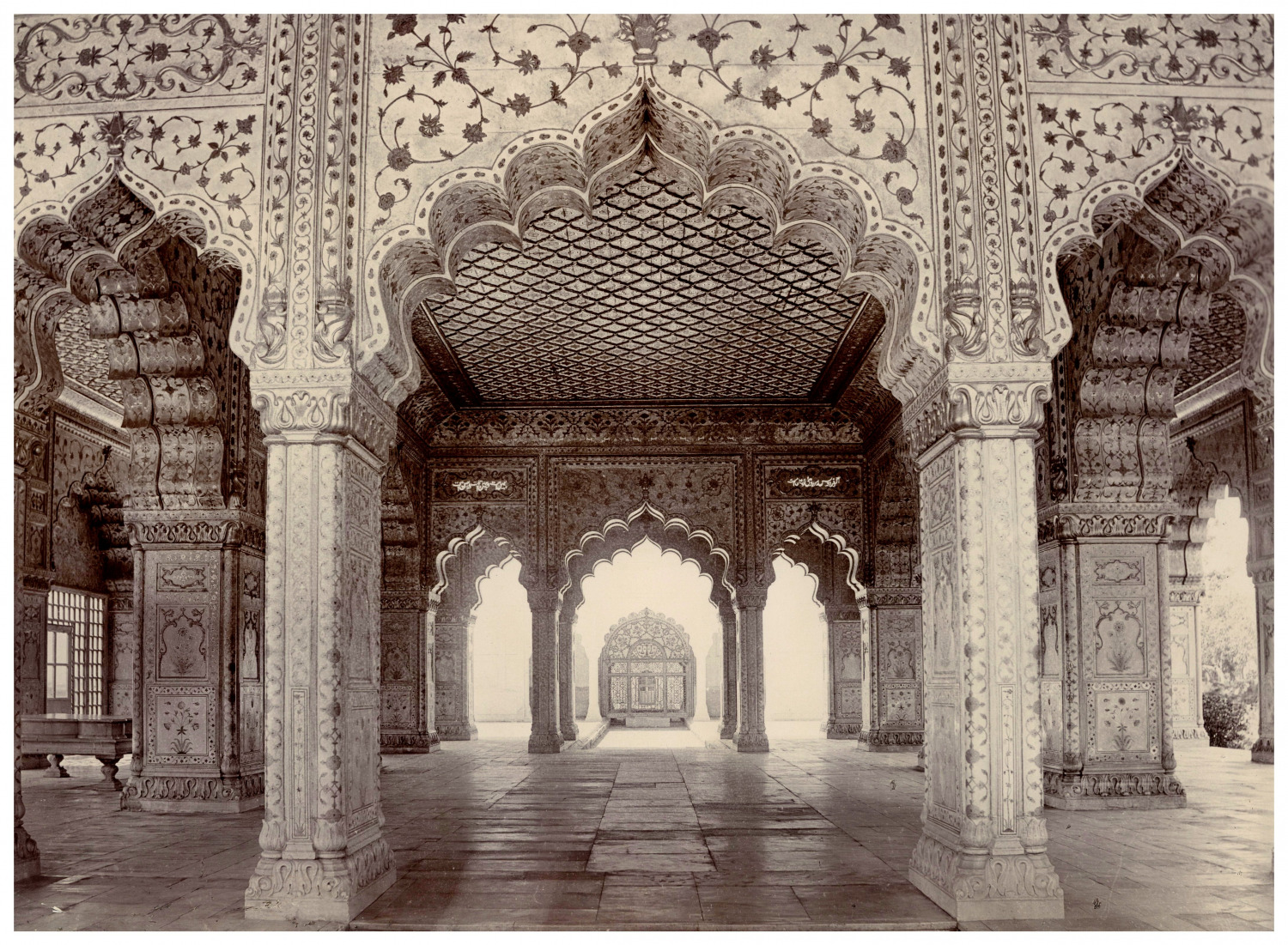India, Delhi, Diwan-i-Khas, Vintage Interior Albumen Print Albumin Print  