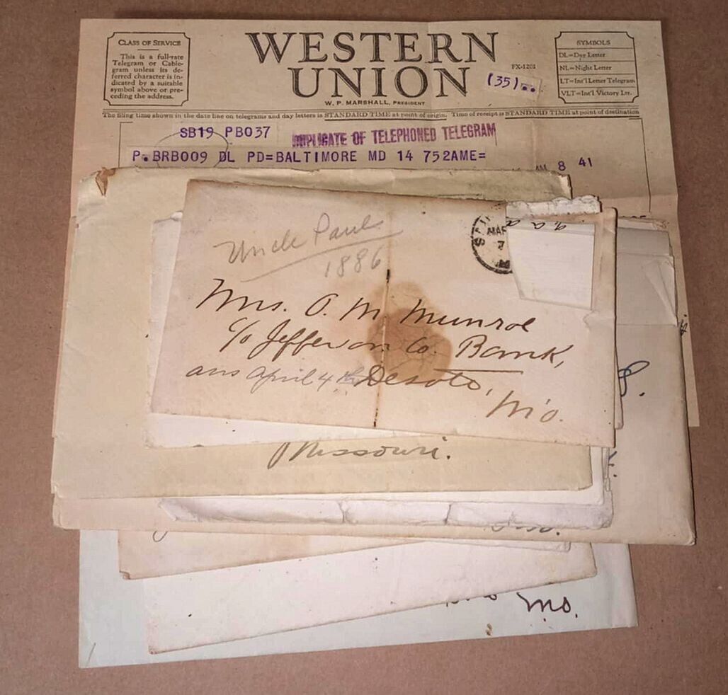 Vintage US Handwritten Letters, Personal lot of  10 Letters and Telegram