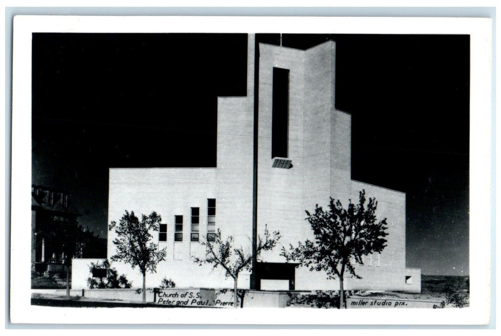 c1950\'s Church Of  SS Peter And Paul Pierre South Dakota SD RPPC Photo Postcard