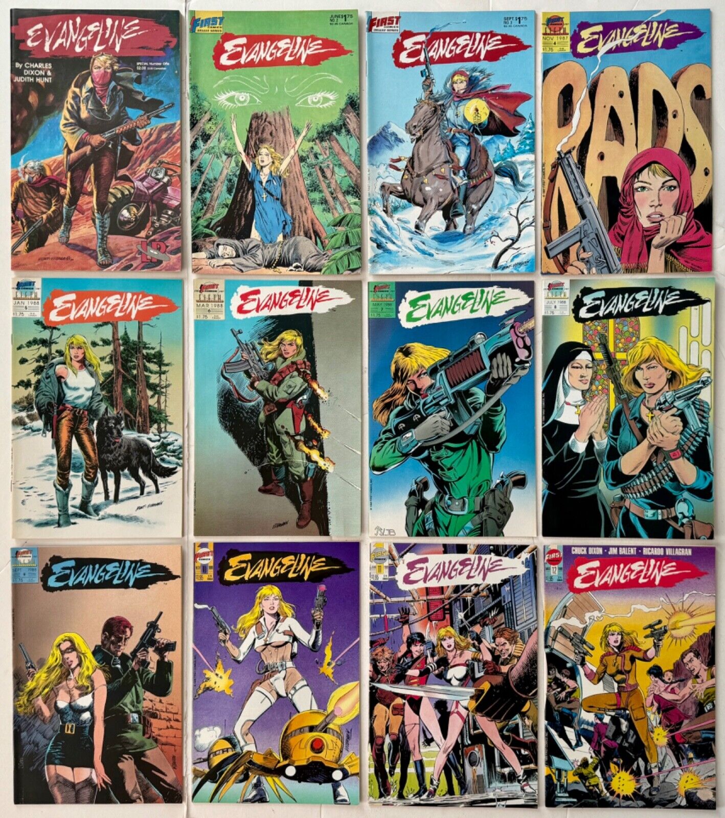 Evangeline Special 1 and 2-12 Almost Complete Set - First Comics 1986-1989