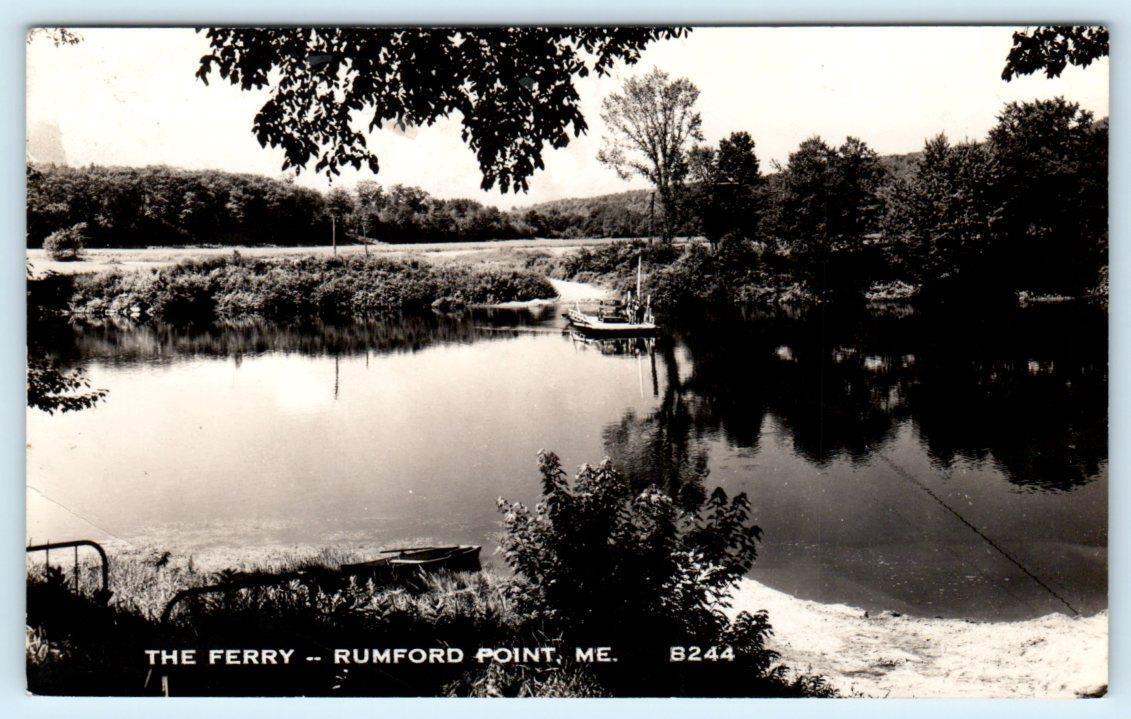 RPPC RUMFORD POINT, Maine ME ~ THE FERRY Oxford County 1950 Postcard