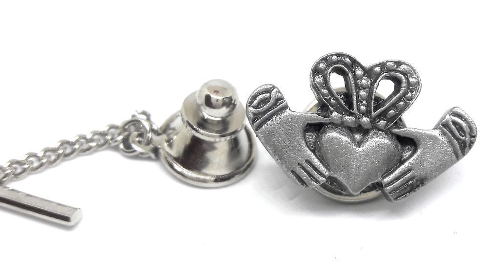PEWTER CLADDAGH TIE TACK / LAPEL PIN