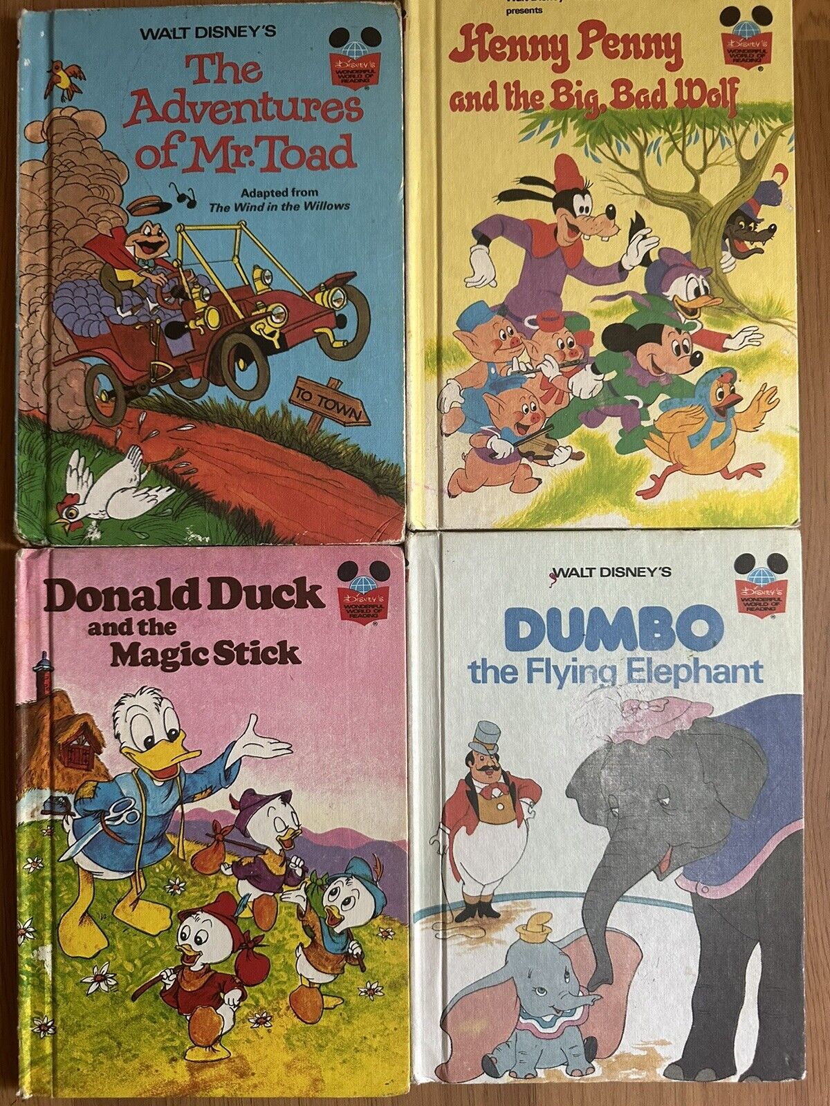 Lot Of 4 Vintage 70’s Hardcover Disney Books. Dumbo 1st Ed, Donald Duck+