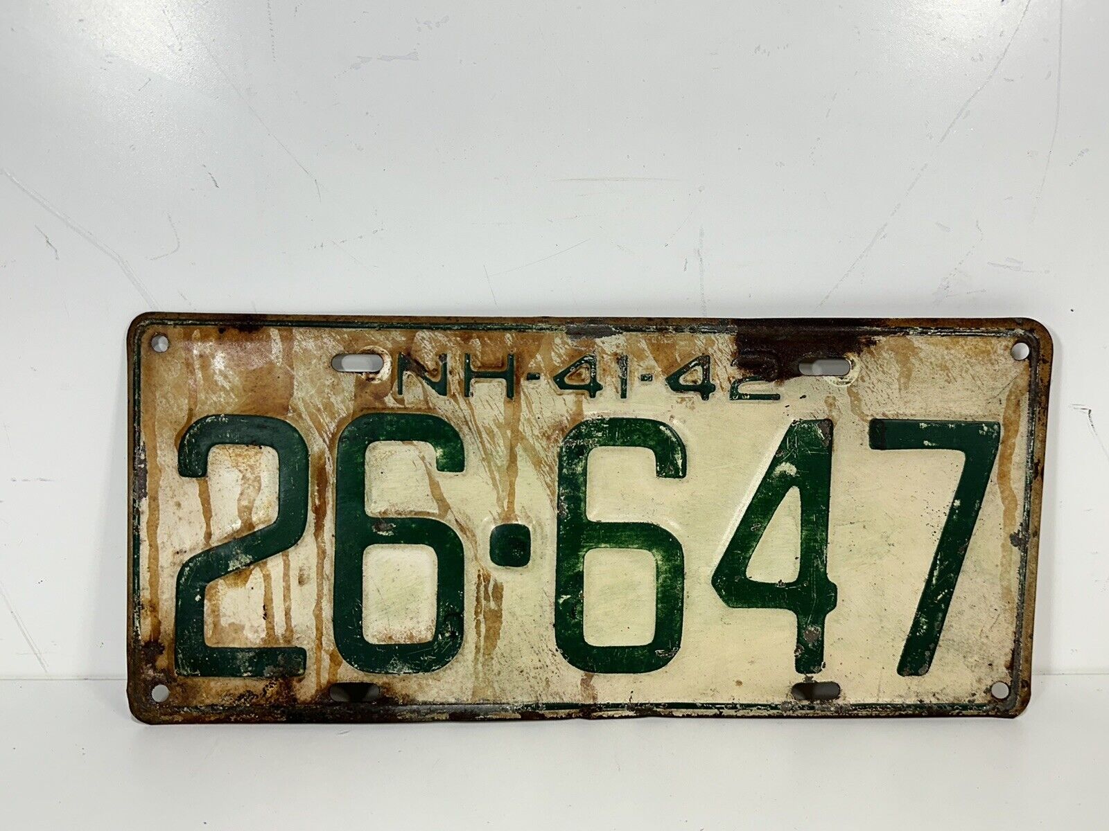 Vintage 1941-42 New Hampshire License Plate ~ 