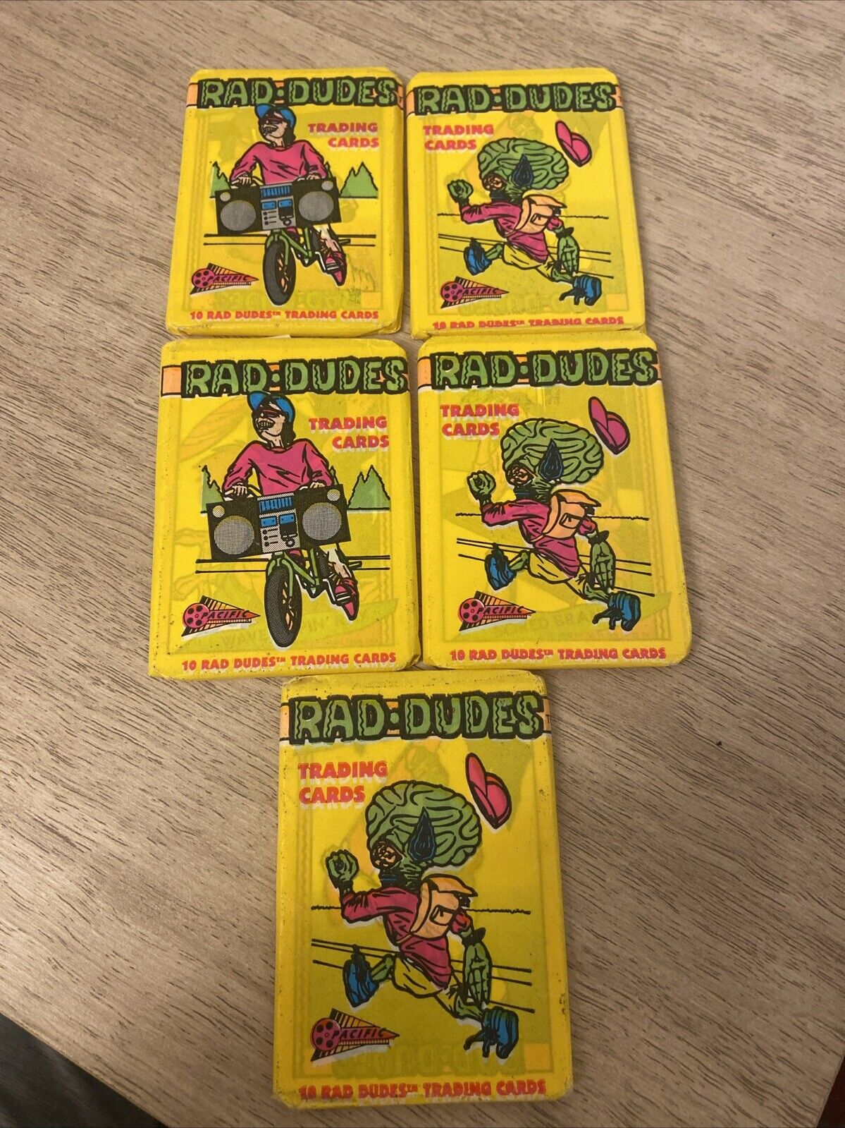 Vintage:\'Rad Dudes\' trading cards- 5 packs -1990
