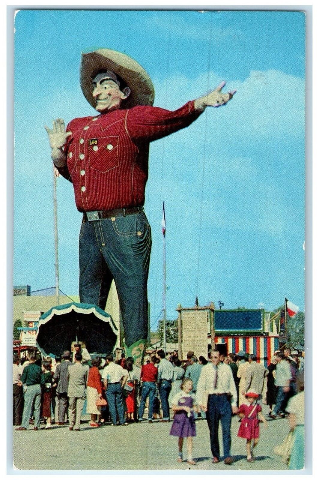 1962 Big Tex Texas State Fair Grounds Friendliness View Dallas Texas TX Postcard