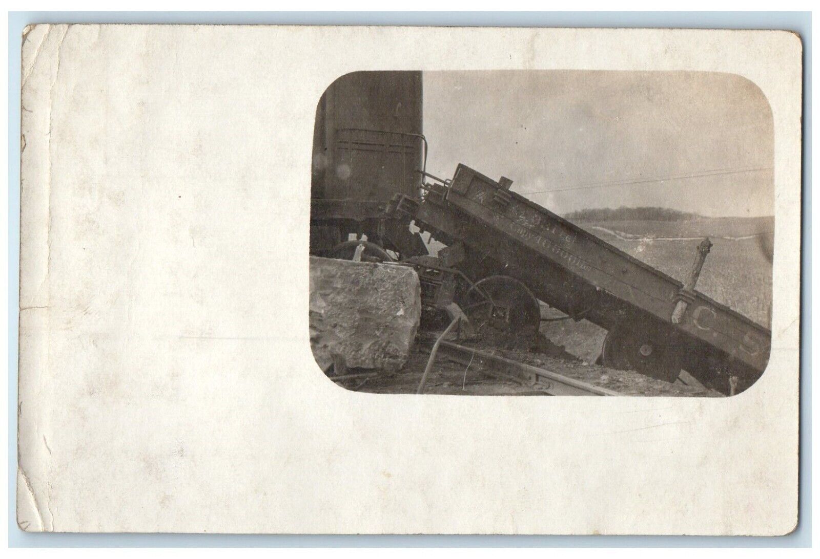 c1910's Train Wreck Accident Cedar Rapids Iowa IA RPPC Photo Unposted Postcard