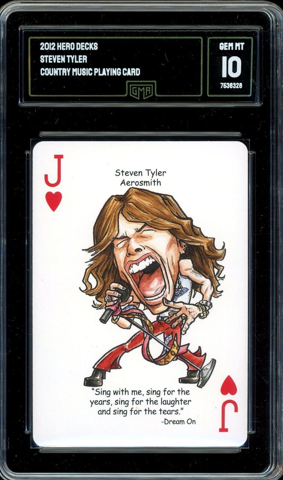 2012 Hero Decks Rock N\' Roll Playing Card ~ Steve Tyler Aerosmith ~ GMA 10
