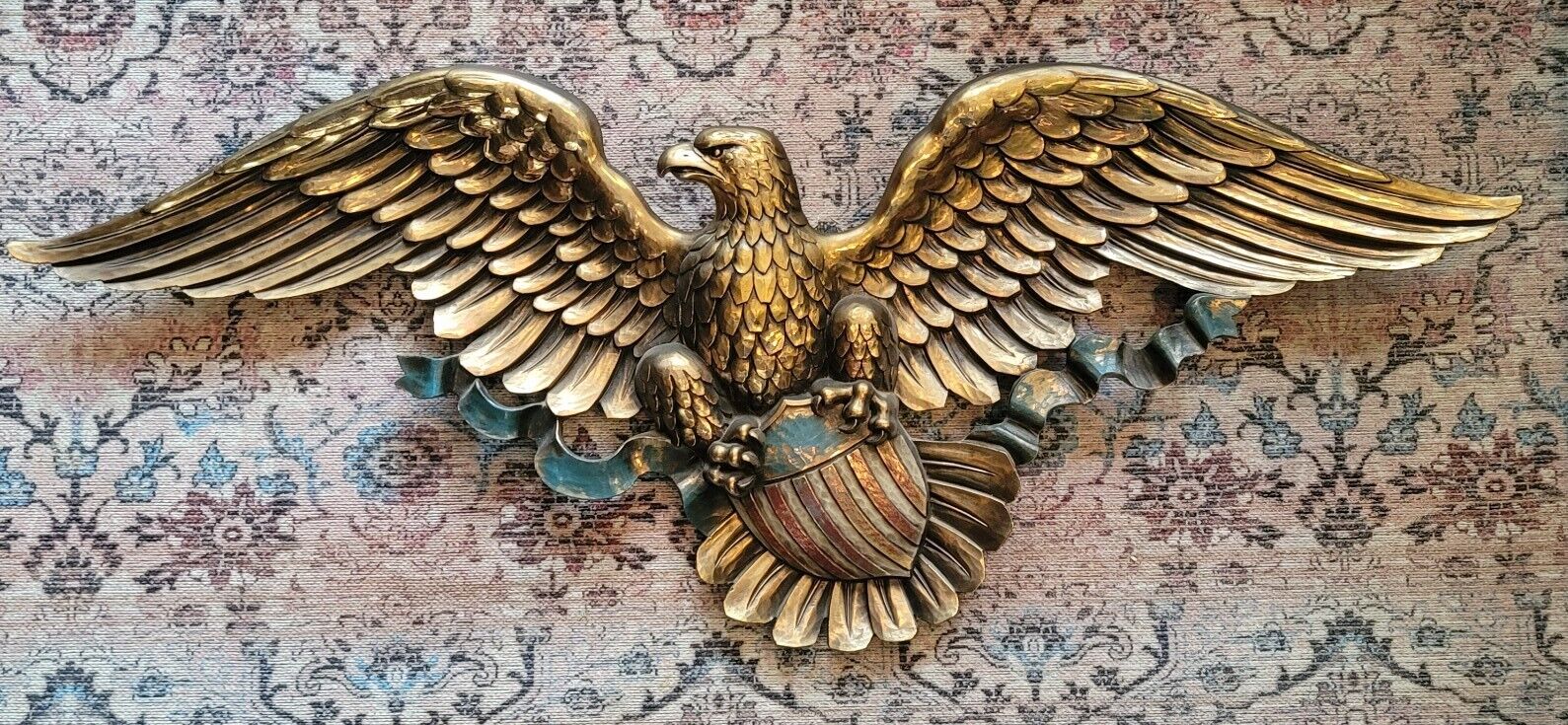 Vintage Syroco Eagle Made In USA 3762 45” X 17” Wall Mounted American