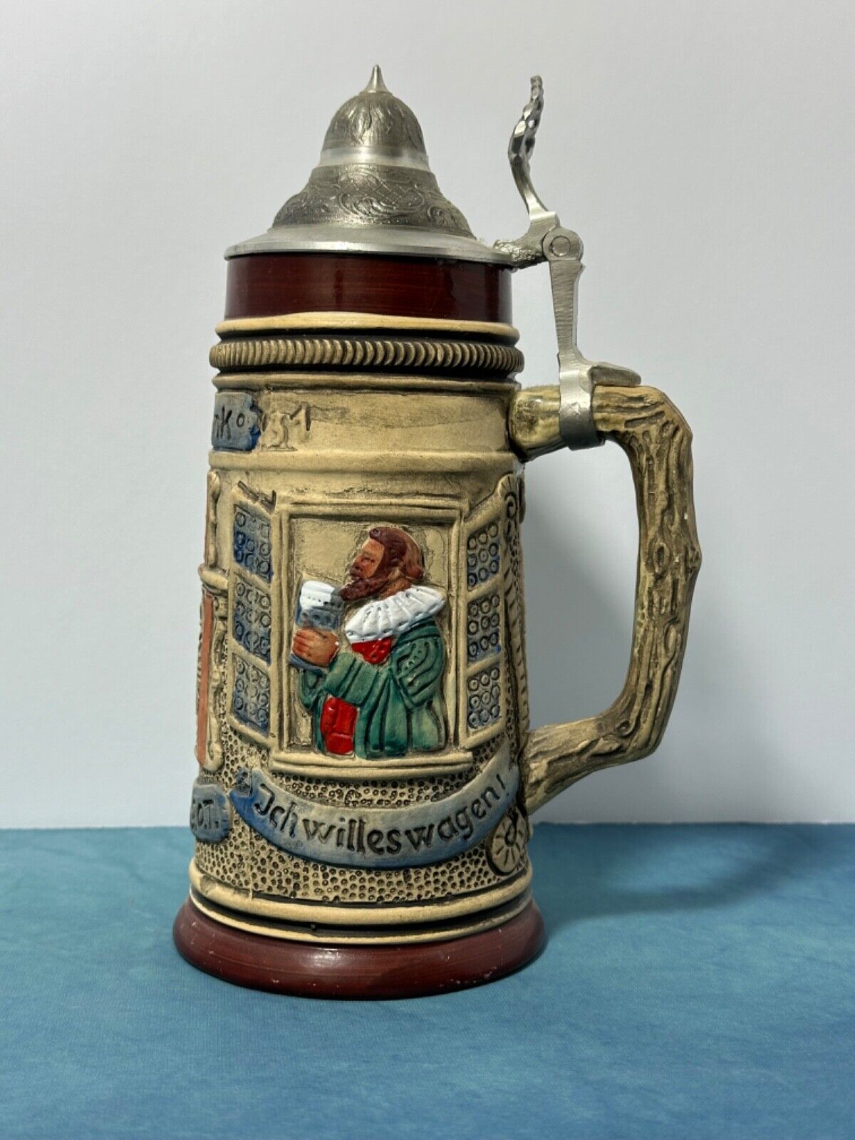 Vintage German Beer Stein Rothenburg o.T. Meistertrunk Collectible Lidded Mug