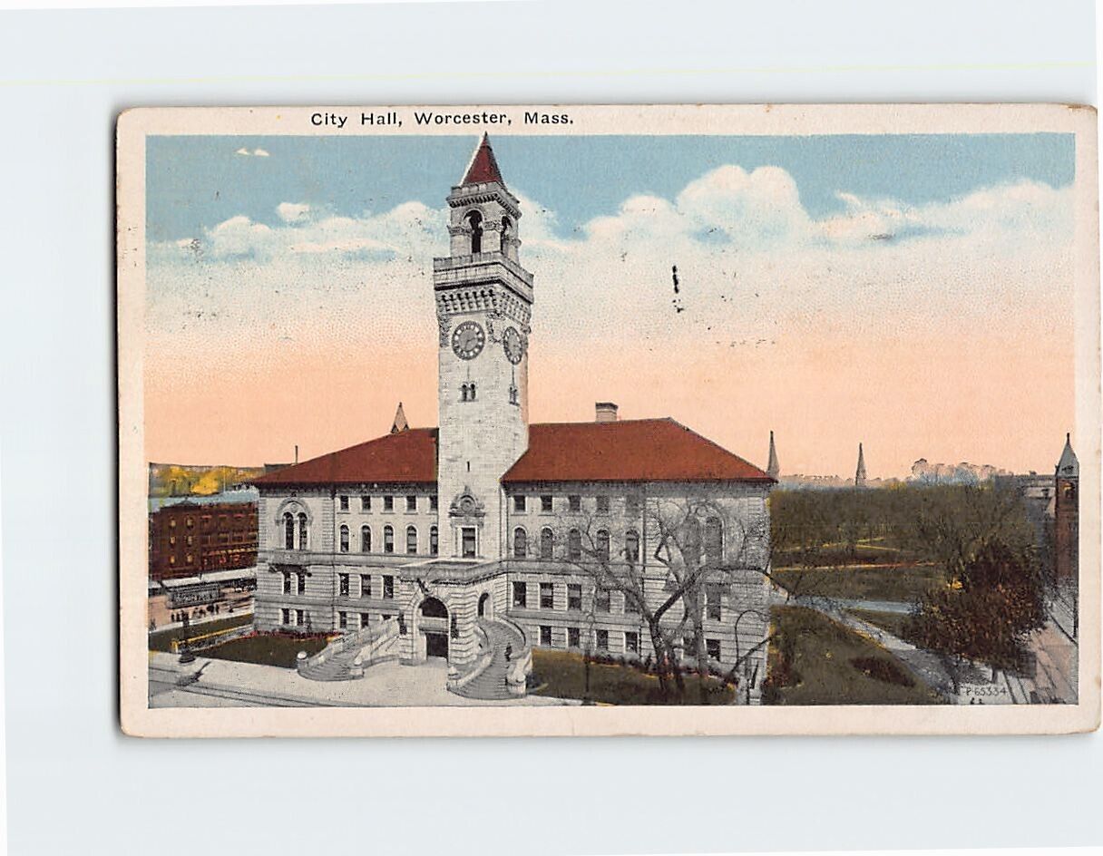 Postcard City Hall Worcester Massachusetts USA