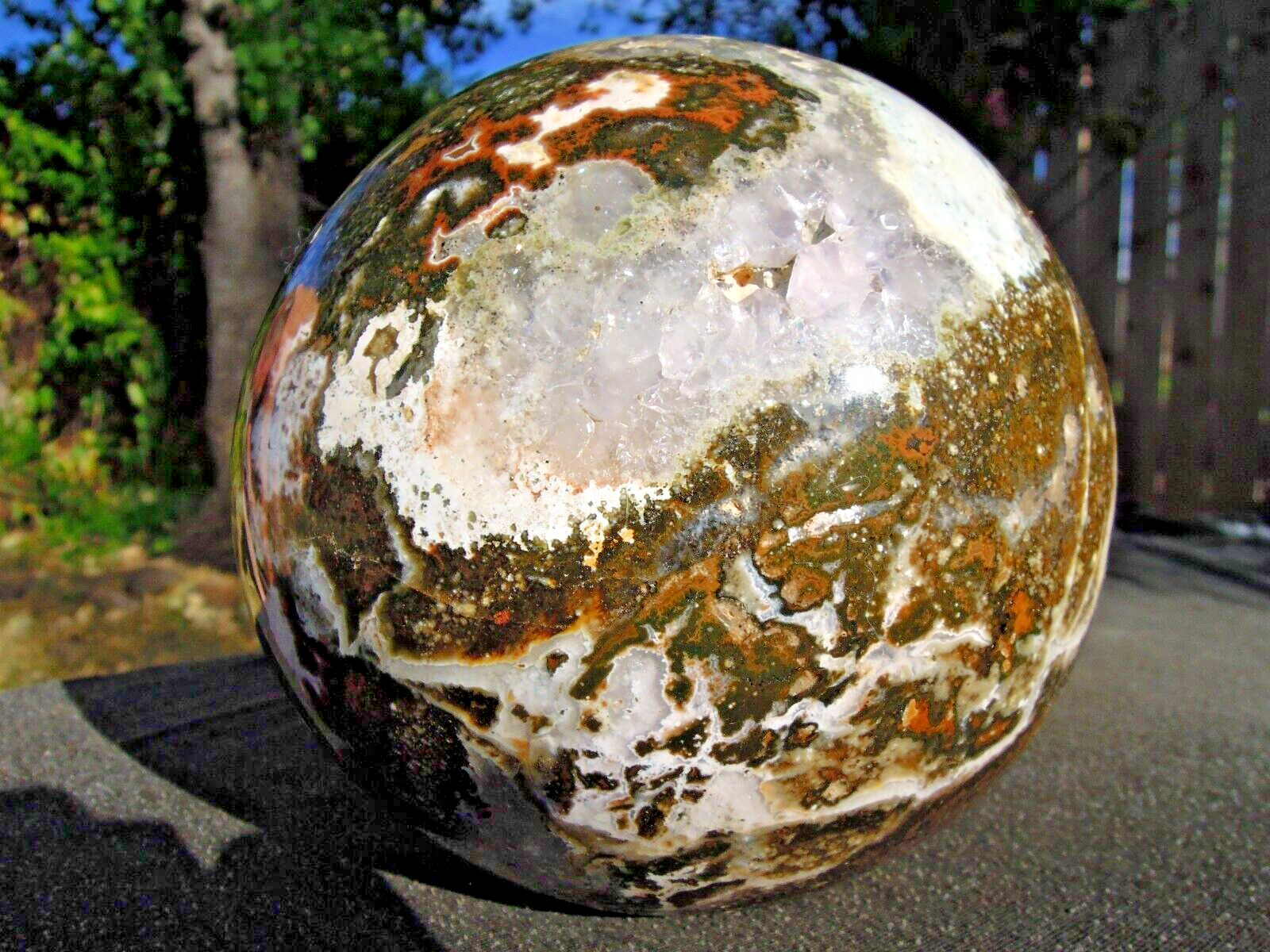 7.9 LB Stunning Natural Ocean Jasper Sphere Crystal Ball - 143 mm