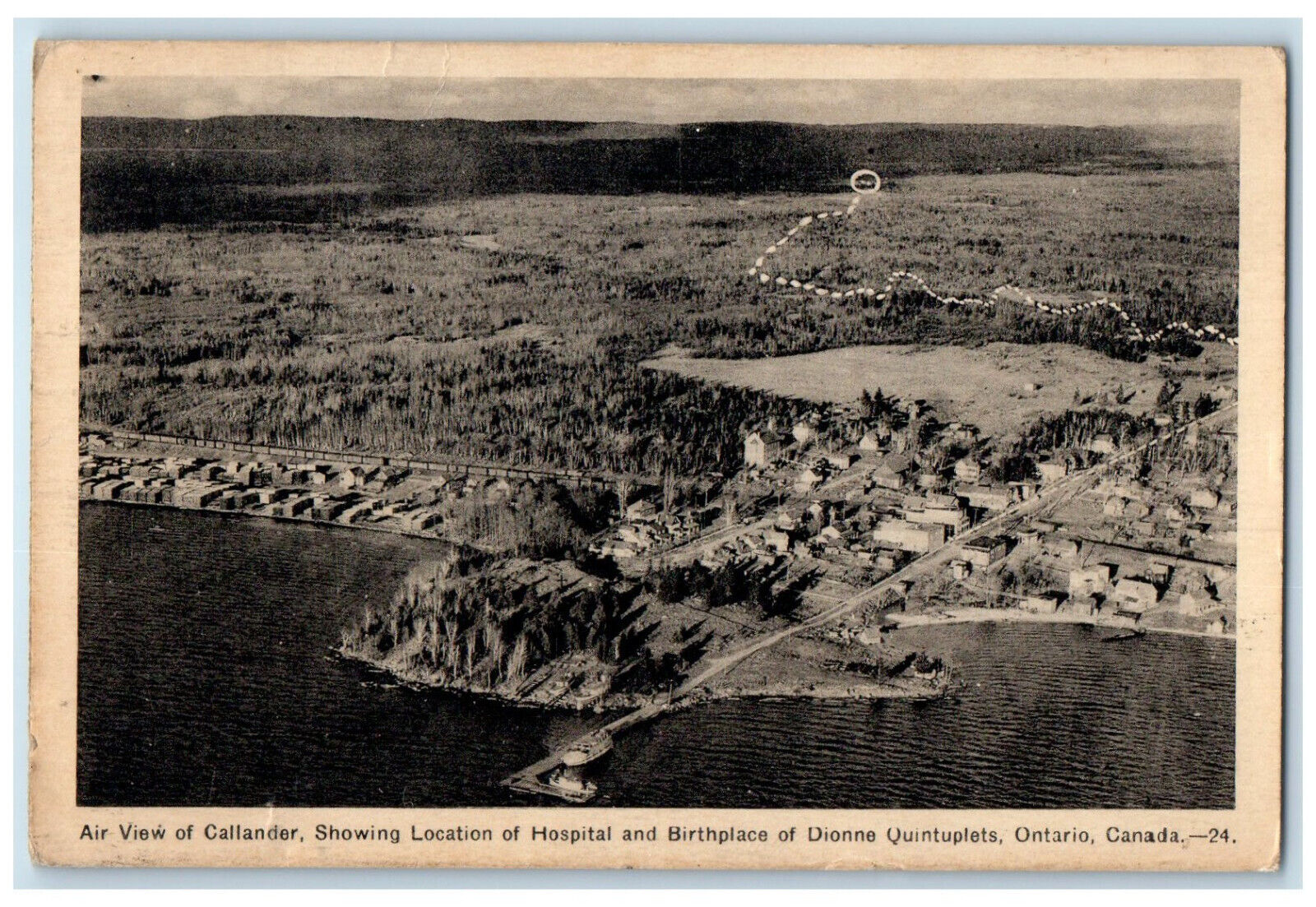 c1930's Callander Hospital Dionne Quintuplets Birthplace Ontario Canada Postcard