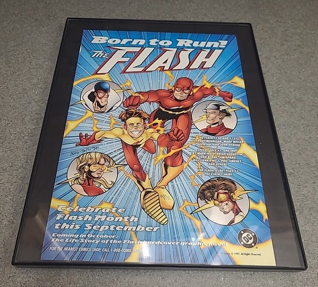 The Flash Born To Run DC Comics  Print Ad 1997 Framed 8.5x11 