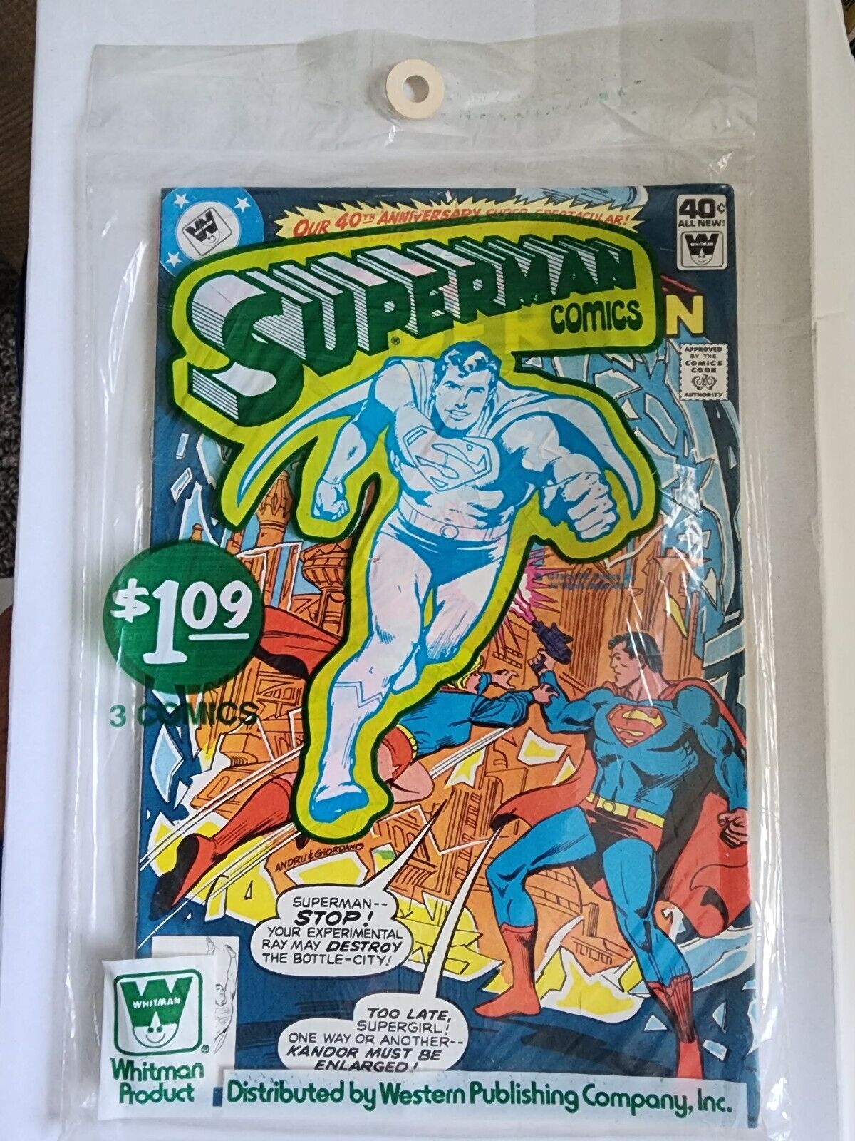 Superman Whitman 3 Comic Multi Pack Sealed - #338, 339, 340 - RARE - DC Comics