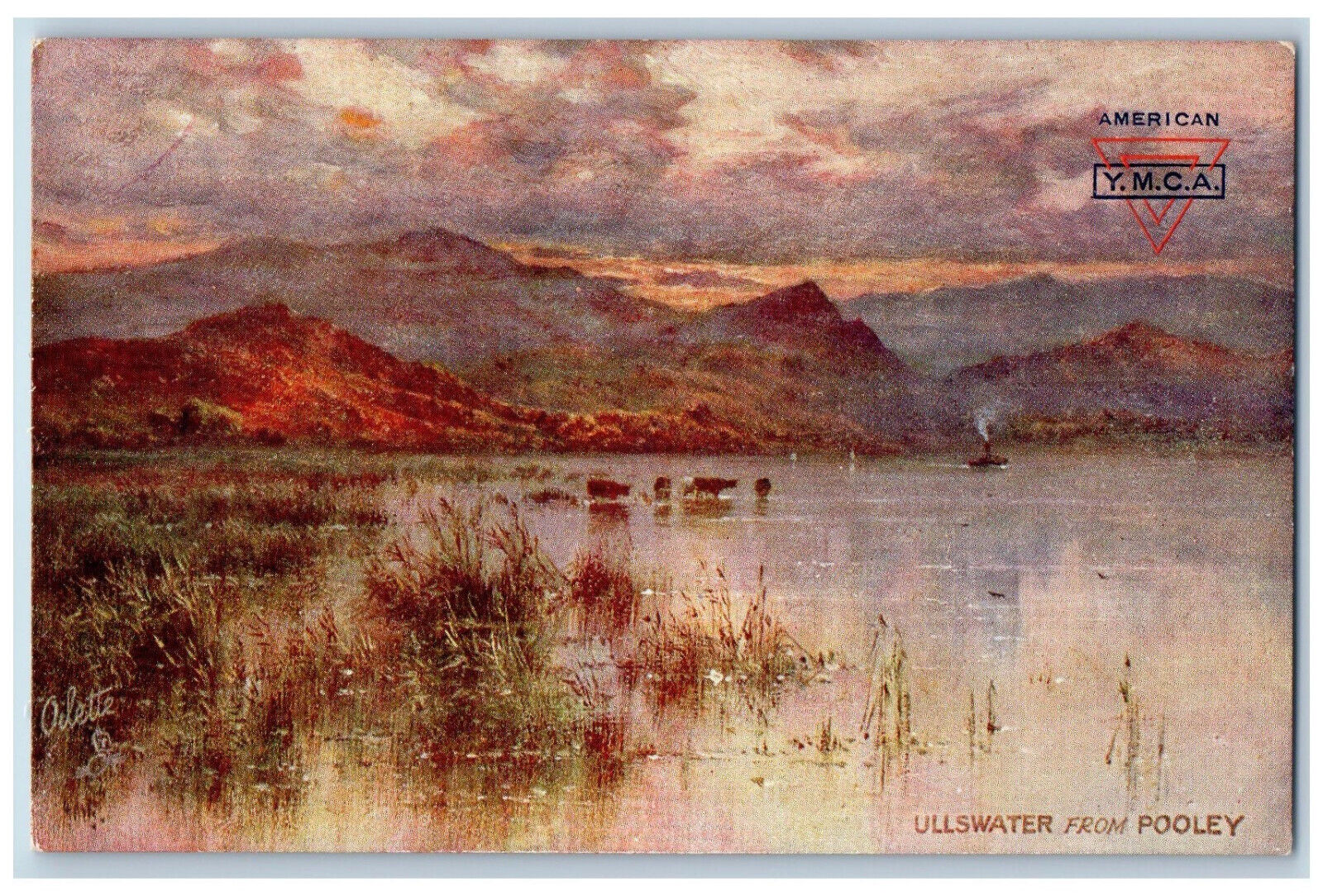 Cumbria England Postcard Ullswater from Pooley c1910 Oilette Tuck Art