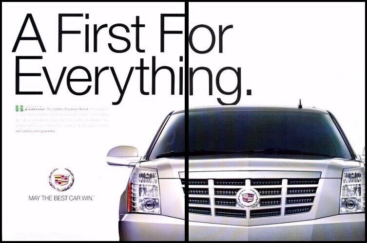 2010 Cadillac Escalade Hybrid 2-page Advertisement Print Car Art Ad J831