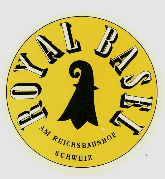 Vintage Royal Hotel Luggage Label Switzerland Am Reichbahnhof Schweiz