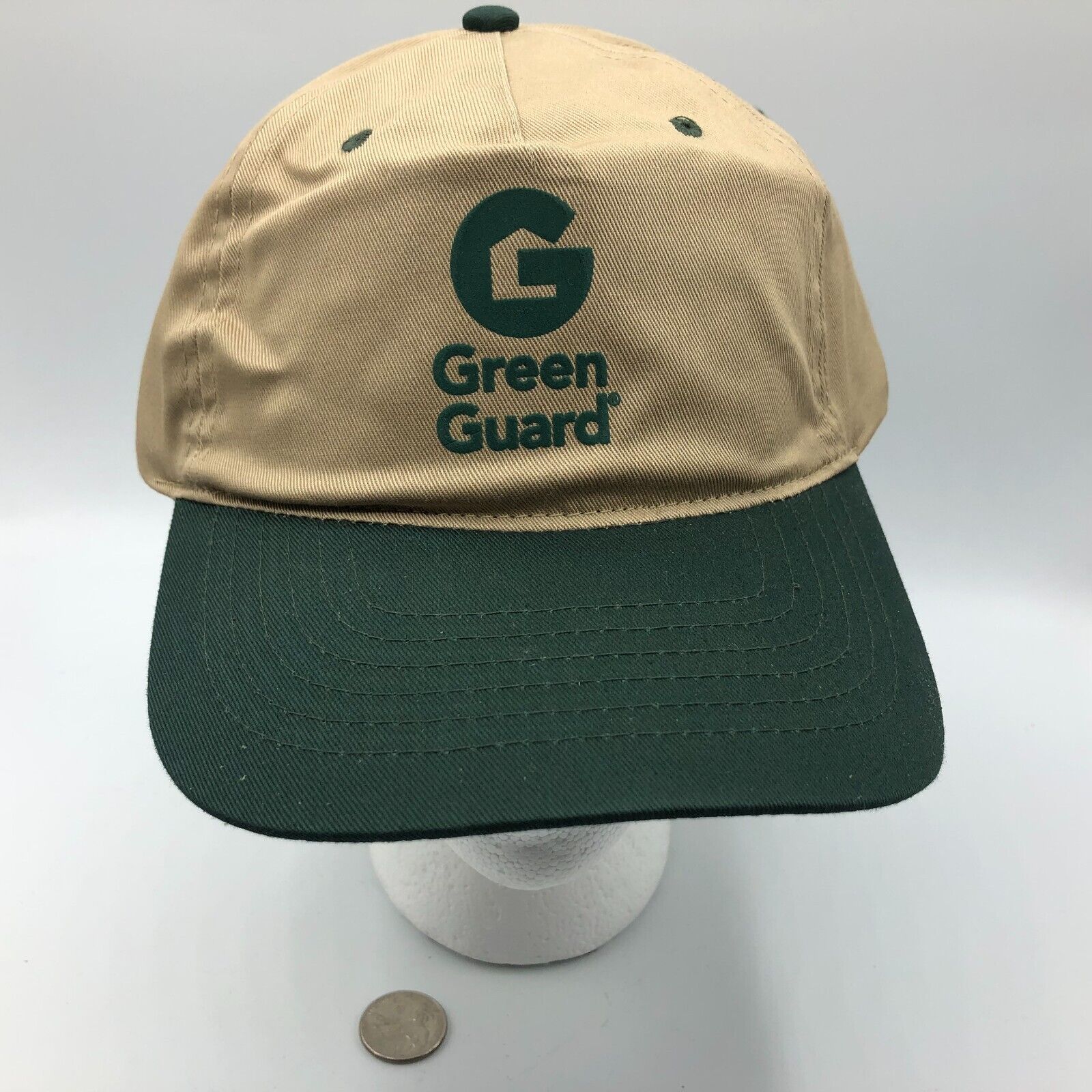 Vintage GREEN GUARD Hook + Loop Baseball Cap Hat Advertising F6
