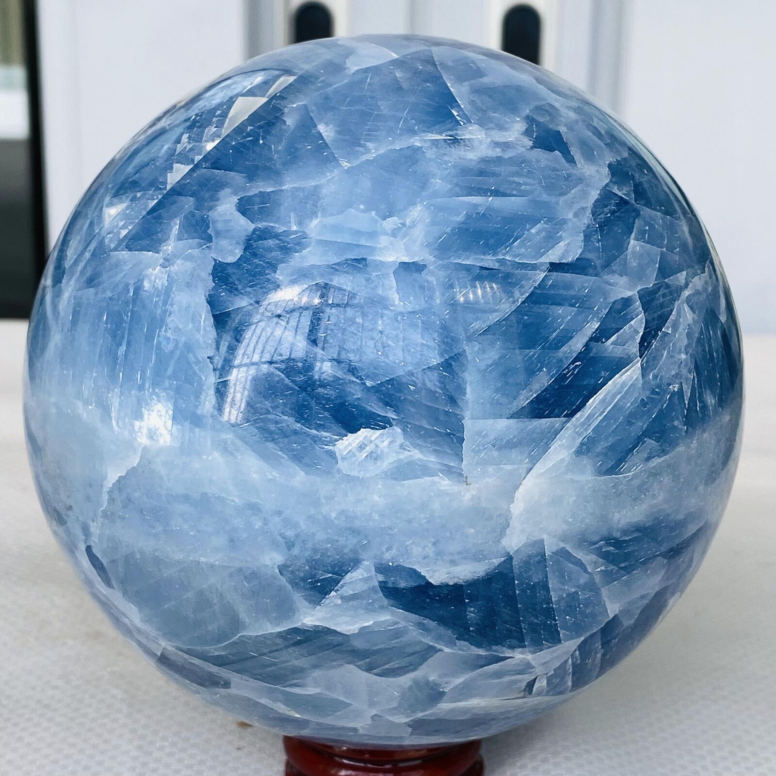 Natural Blue Celestite Crystal Sphere Ball Healing Madagascar 2200G