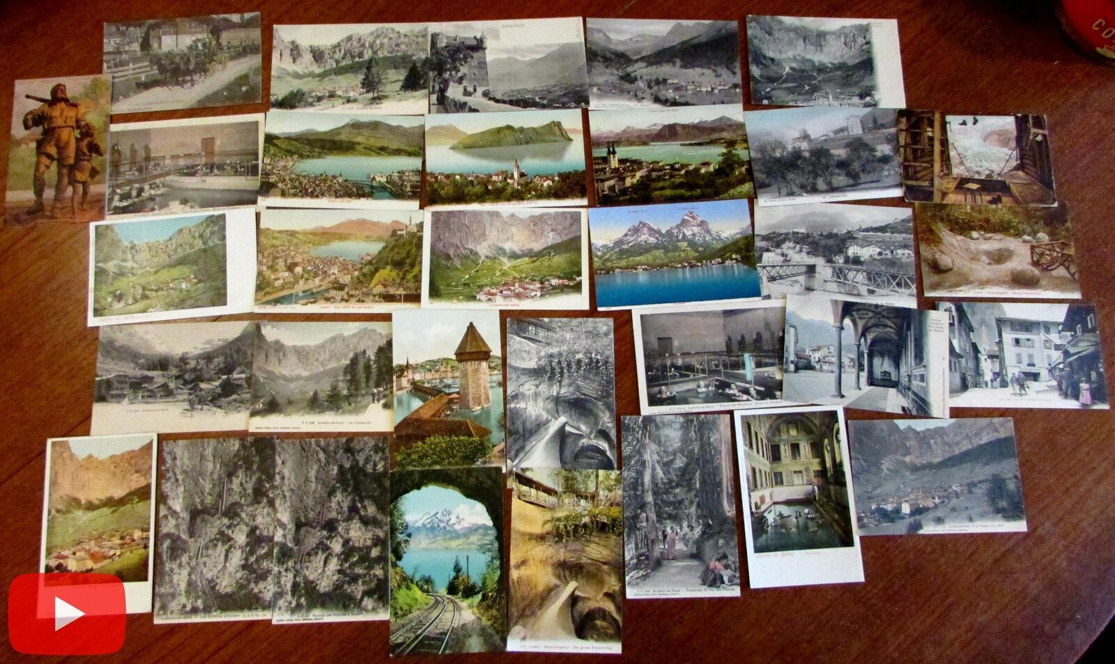 Switzerland Luzern Loeche-les-bains c.1915 postcards lot x 33 hand colored views