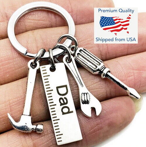 Dad Keychain Tools Wrench Hammer Screwdriver Charms & Pendants Gift Father's Day