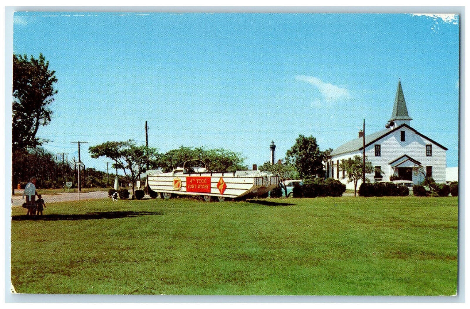 c1960's DUKW Mammoth Vehicle Fort Story Virginia VA Vintage Unposted Postcard