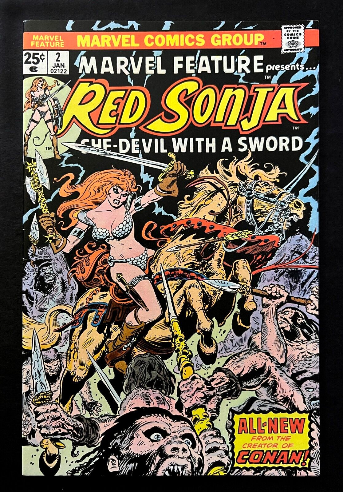 *Marvel Feature* #2 Red Sonja Nice Copy Frank Thorne Art Marvel Comics 1976