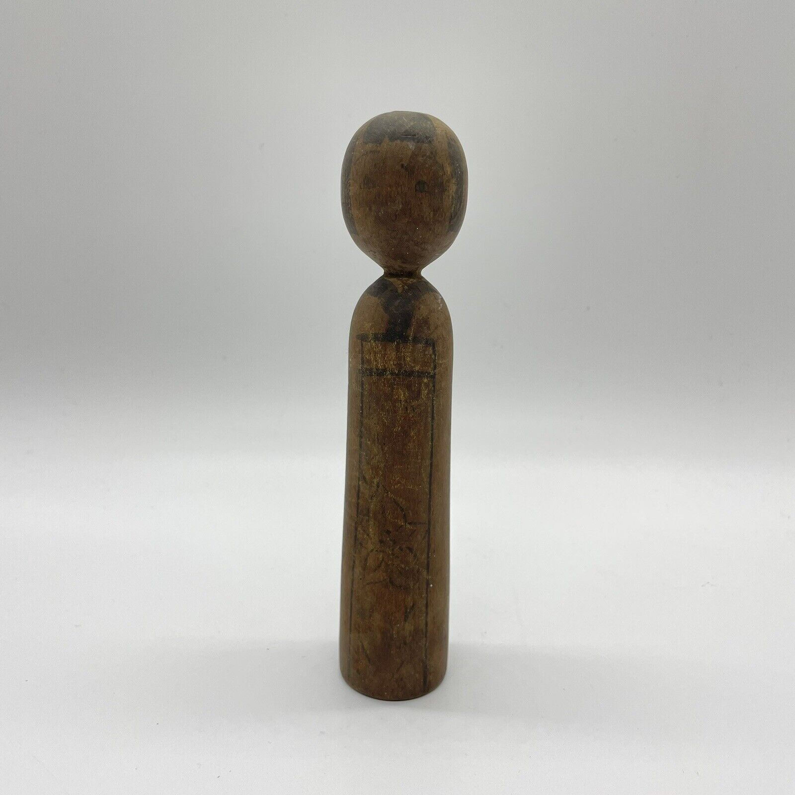 Very OLD kokeshi japanese wooden doll  Unique Face WW2