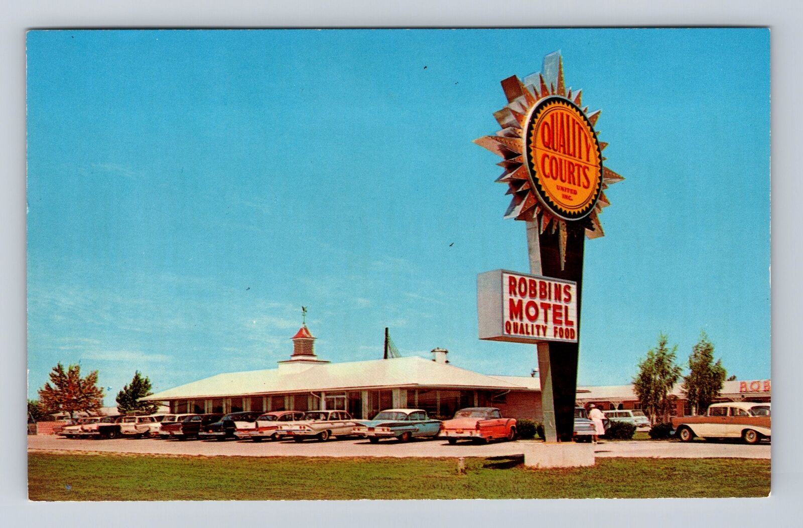 Vandalia IL-Illinois, Quality Courts Motel, Robbins Restaurant, Vintage Postcard