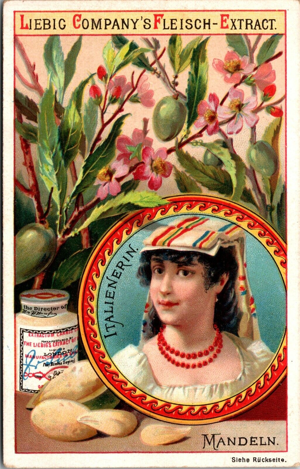 LIEBIG Trade Card Set S-269 Fruit And National Beauties Women Italy Spain India