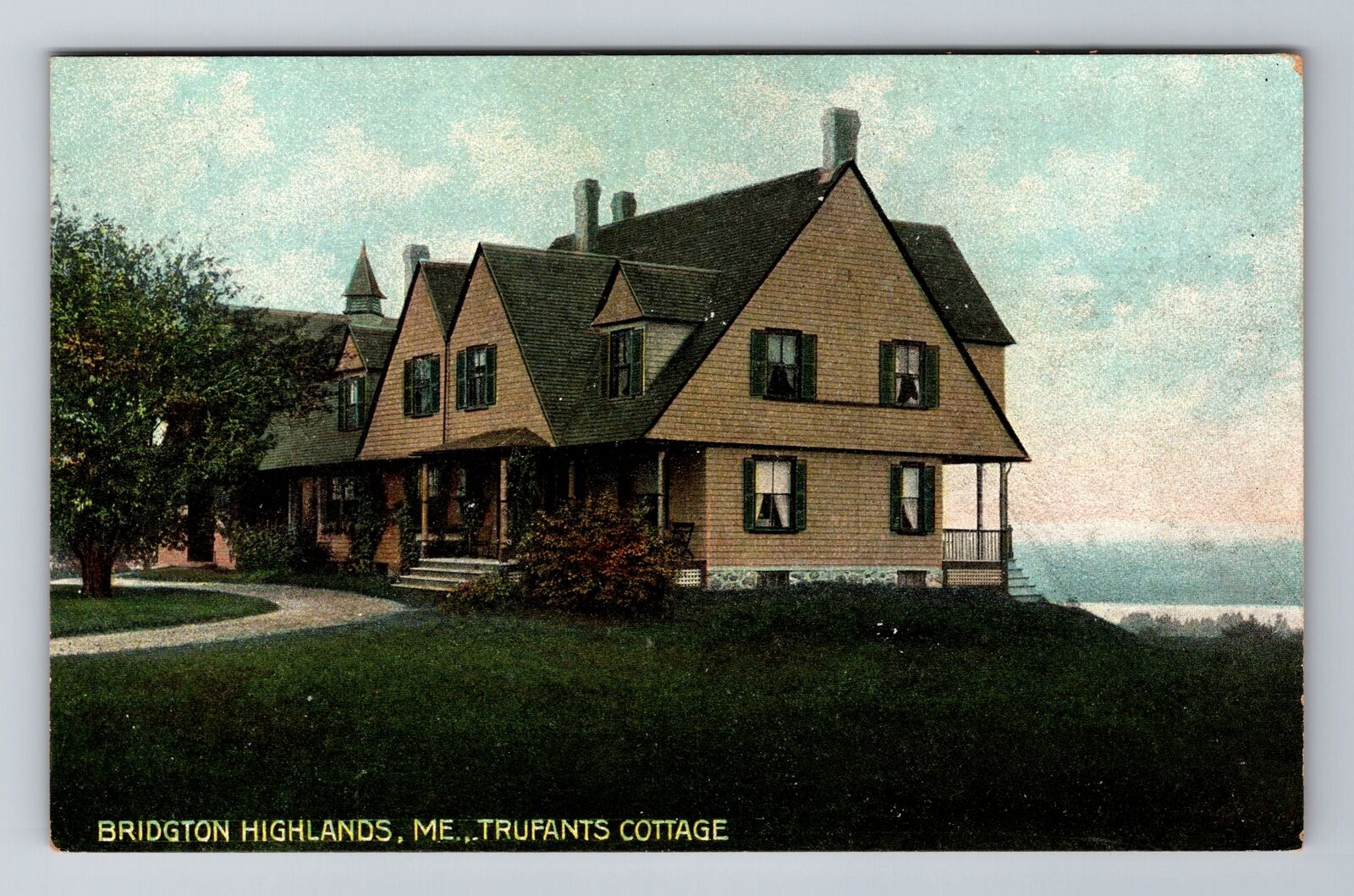 Bridgton Highlands ME-Maine, Trufants Cottage, Antique Vintage Souvenir Postcard