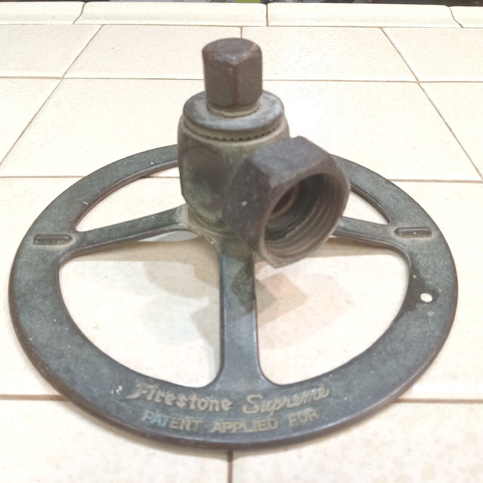 🔥Antique FIRESTONE Supreme Lawn Sprinkler BRASS 1/100 Made By HENRY FORD 1920s