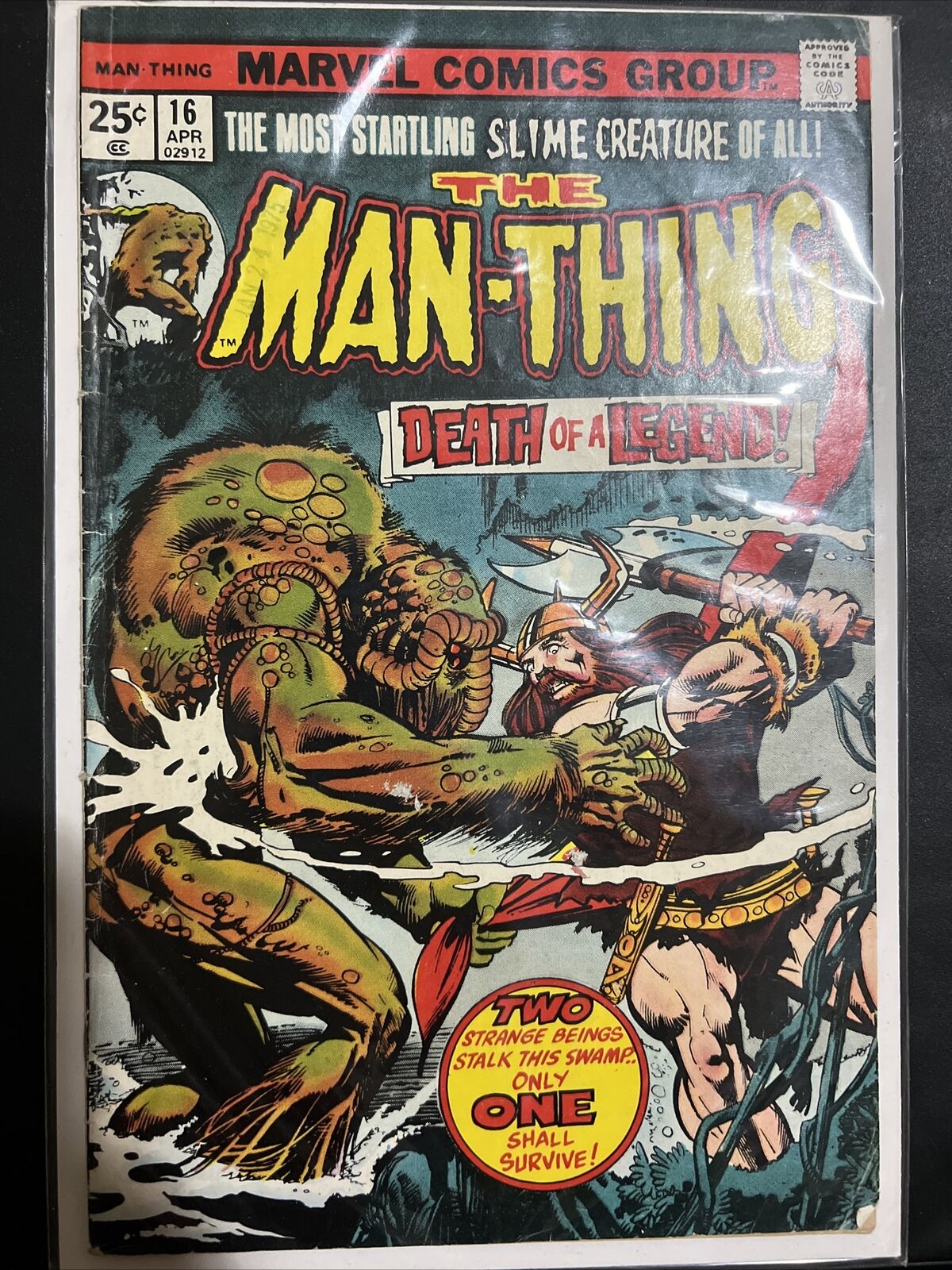 BX5 Man-Thing #16 marvel 1975 comic 7.5 bronze age VERY NICE SEE Other Items