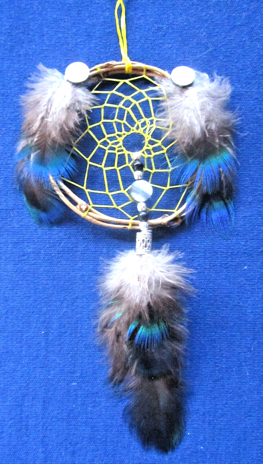 Native American Dreamcatcher Blue Peacock  4