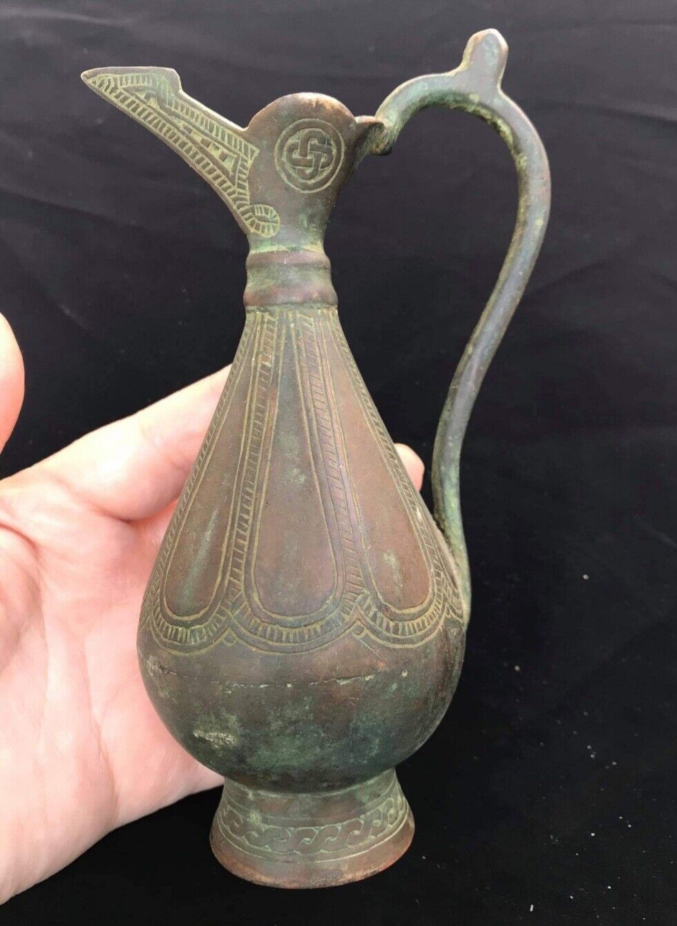 Antique Qulity Very Ancient Old Islamic Bronze Oil Mug With Excellent CRAVING