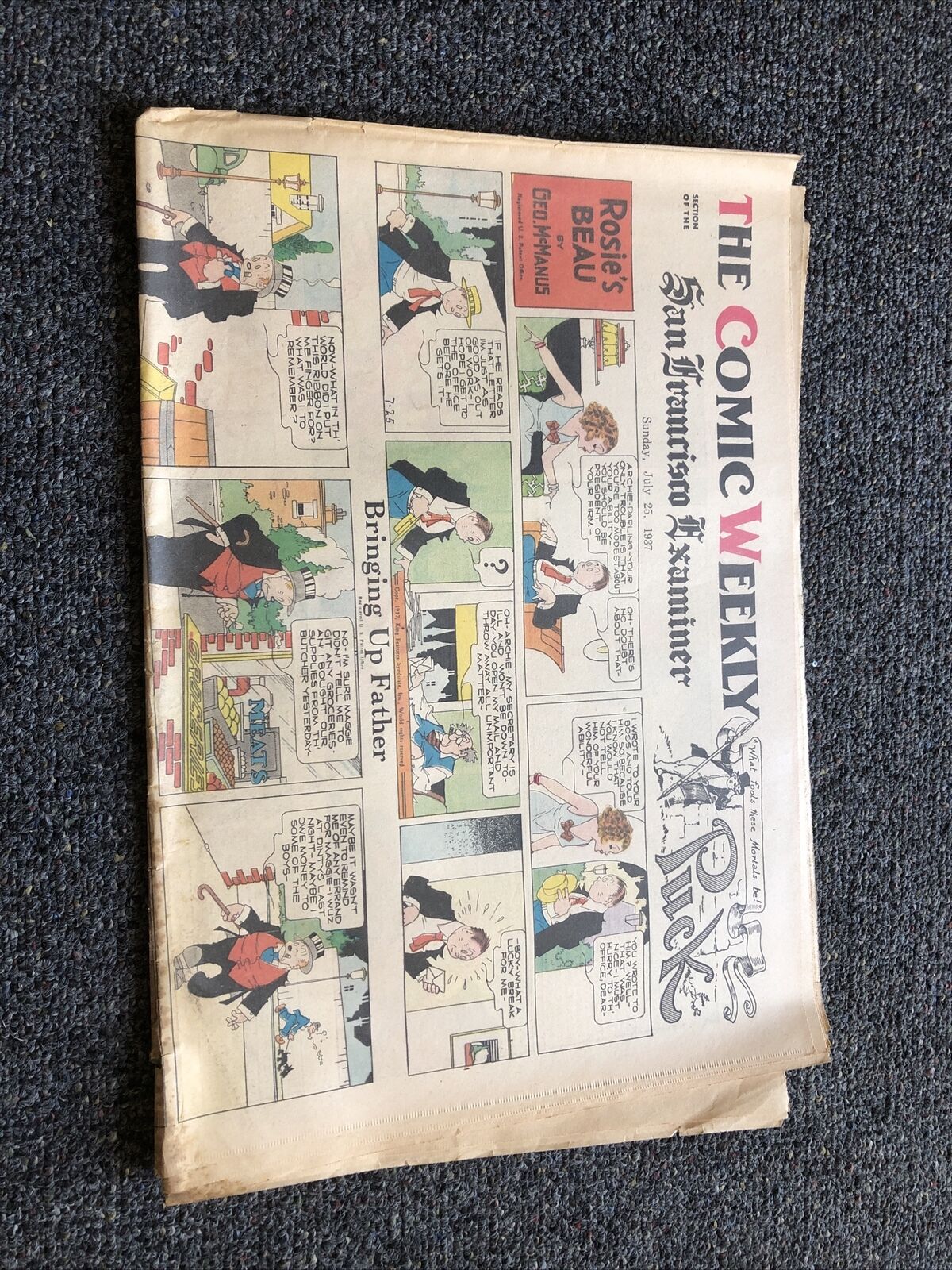 The Comic Weekly SF Examiner 1937 Complete Strip BLONDIE Flash Gordon
