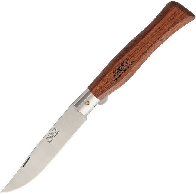 MAM Brown Beechwood Hunters Linerlock Folding Knife Pocket Folder - 2060-W-BOX