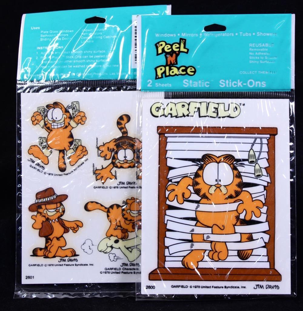 20 (twenty) 1978 United Features Garfield Static Sheet Stick-On Packages