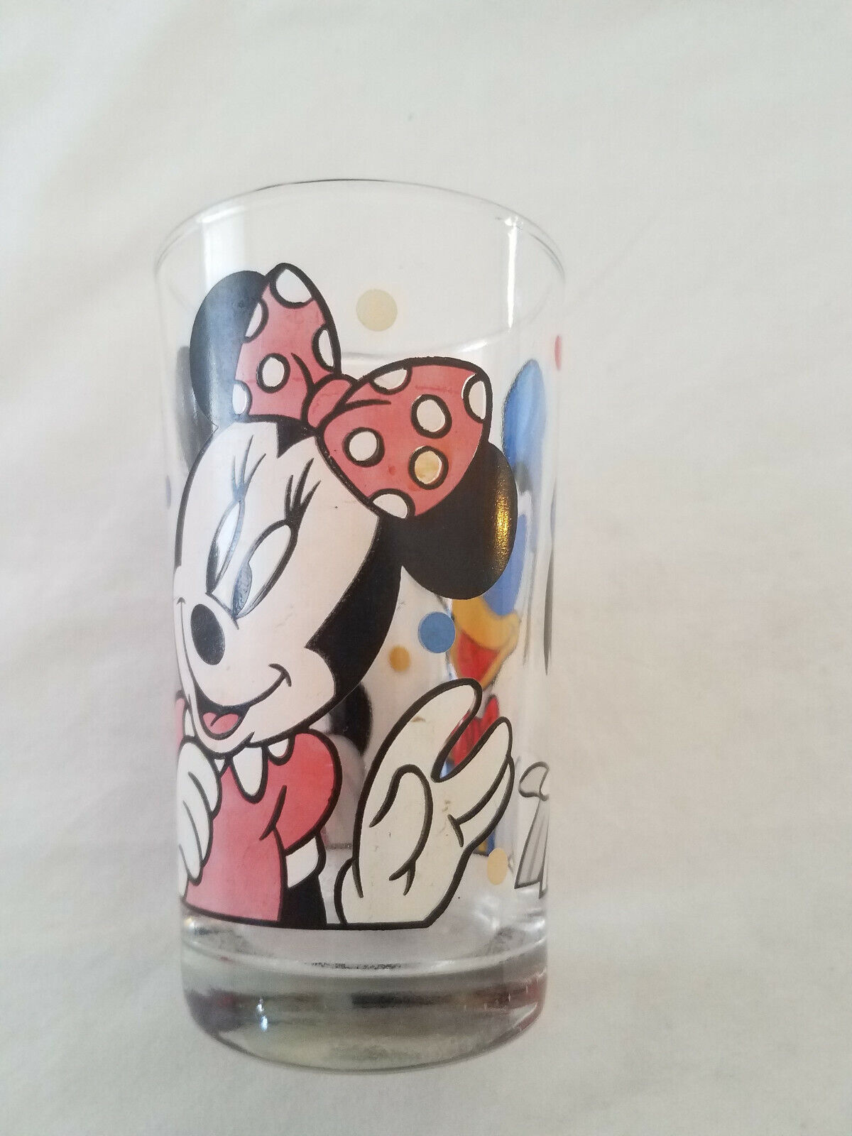 VINTAGE Walt Disney Company Mickey Mouse Minnie Donald Duck 12oz Drink Glass