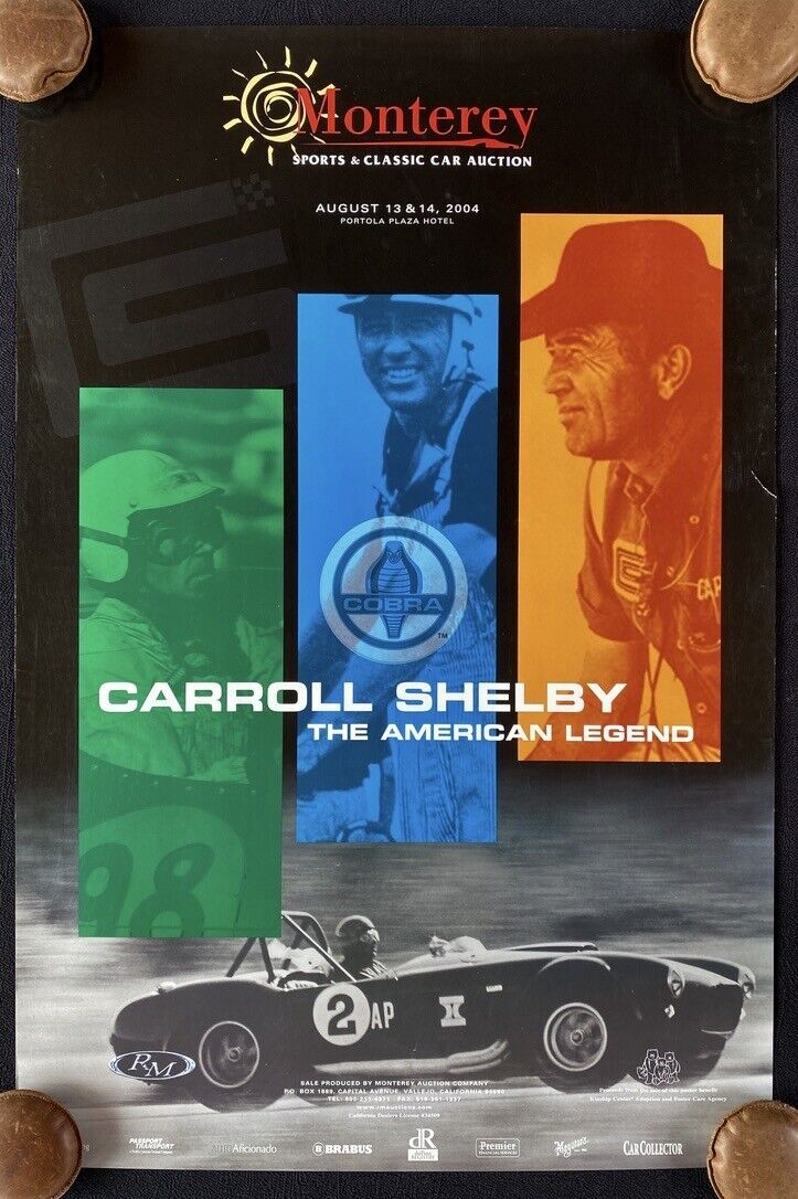 2004 RM Monterey Auction Poster Carroll Shelby 1965 Cobra 427 S/C Good