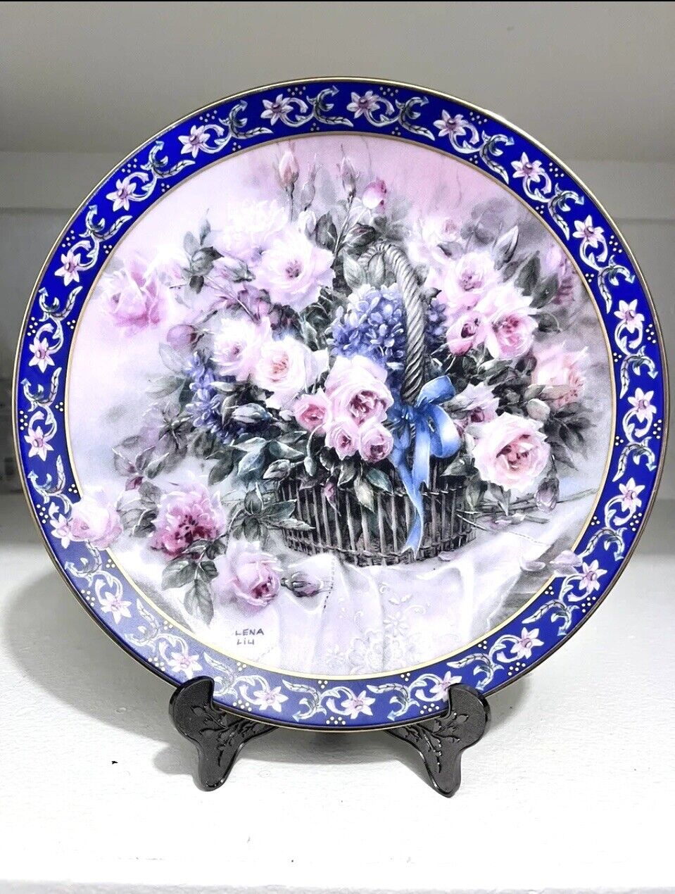 Vintage Lena Liu Roses Plate set of 2 