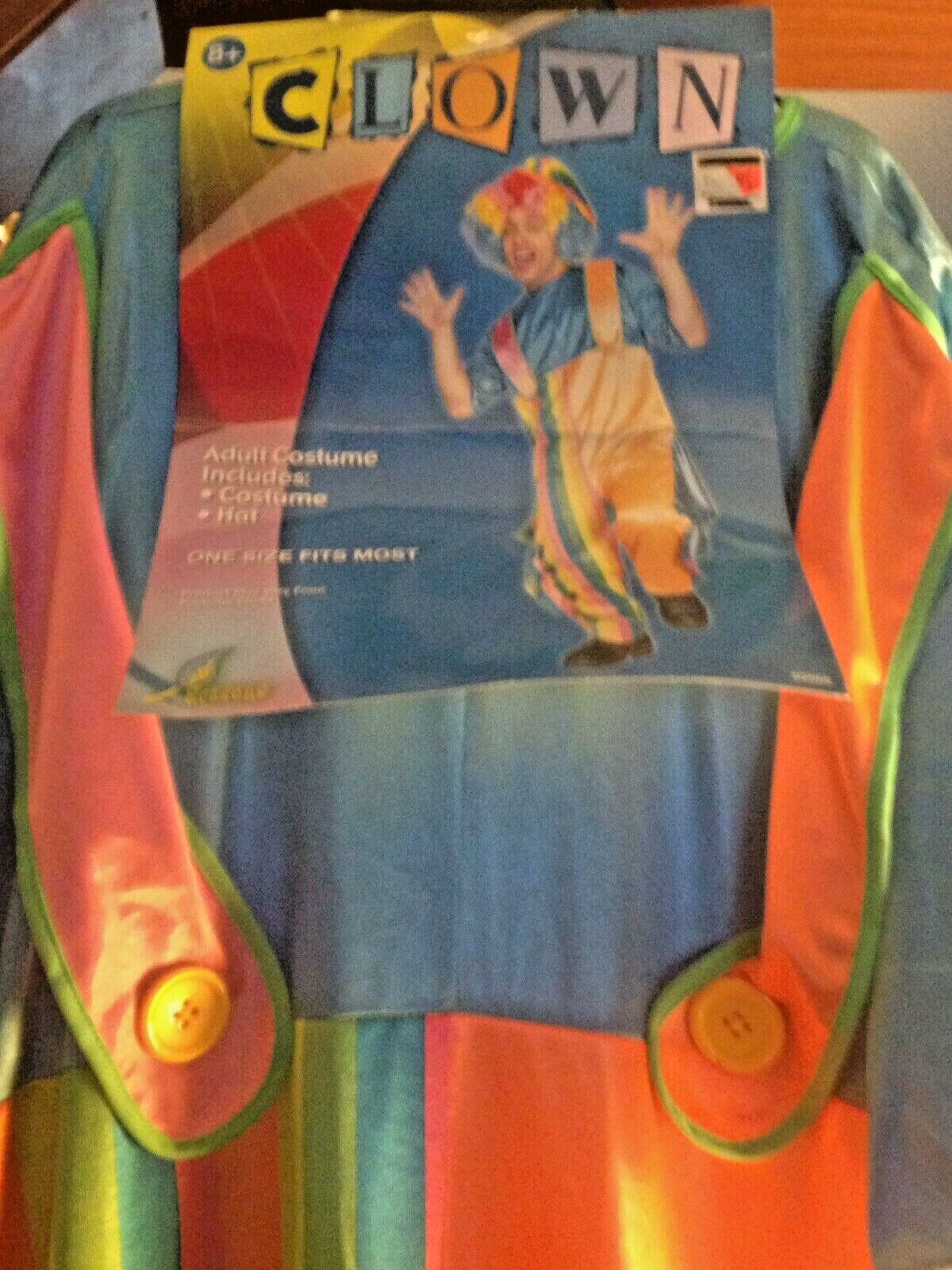 Vintage, NWT ADULT CLOWN COSTUME, PARTY