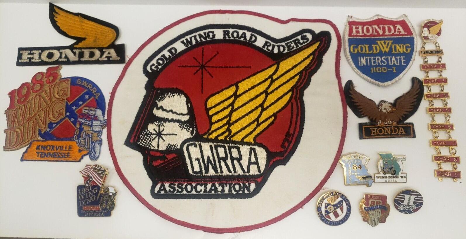 GWRRA Gold Wing Road Riders Association Large Back Patch, Pins Motorcycle Honda